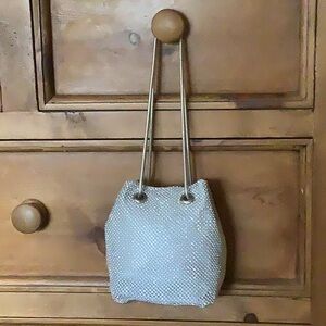 Silver mesh evening bag.
